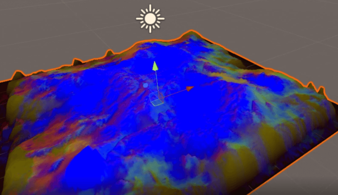 Screenshot of terrain erosion simulation