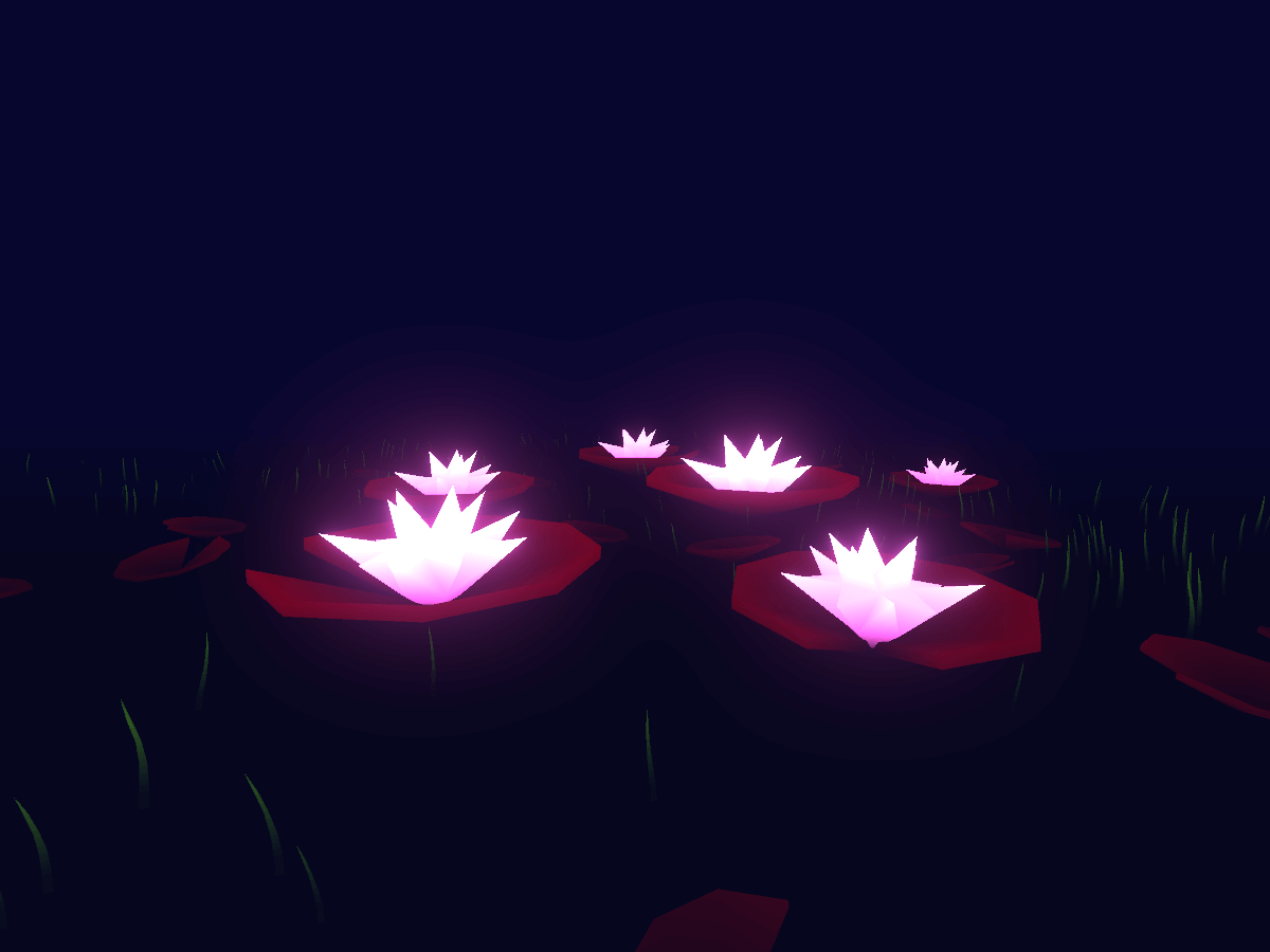 Screenshot of the Musical Flowers VRChat world